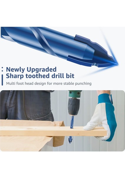 8 Adet Dört Kenarlı Tırtıklı Eksantrik Matkap Ucu 6/8/10/12/14MM (Yurt Dışından) fiyatları