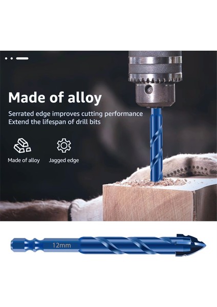 8 Adet Dört Kenarlı Tırtıklı Eksantrik Matkap Ucu 6/8/10/12/14MM (Yurt Dışından) fırsatları