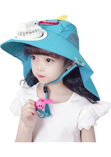 Fan Şapka Çocuk Yaz Dış Mekan Uv Koruma Güneşlik Büyük Siperlik Güneş Şapkası (Yurt Dışından)