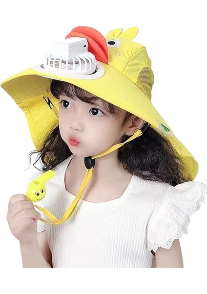 Fan Şapka Çocuk Yaz Dış Mekan Uv Koruma Güneşlik Büyük Siperlik Güneş Şapkası (Yurt Dışından)