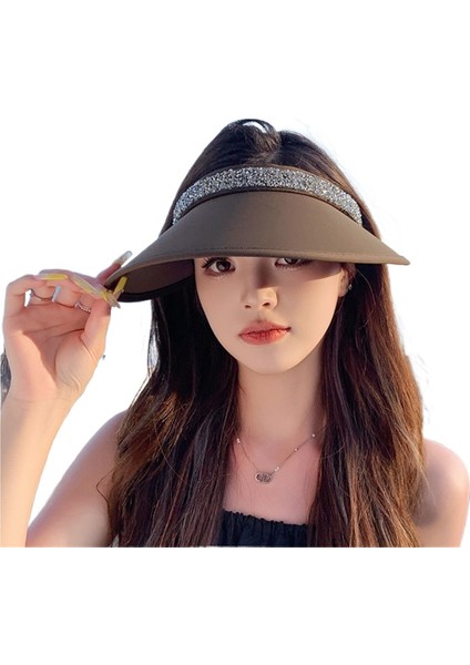 Kadınlar Için Yeni Stil Parlak Elmas Kafa Bandı Içi Boş Üst Güneş Şapkası (Yurt Dışından)