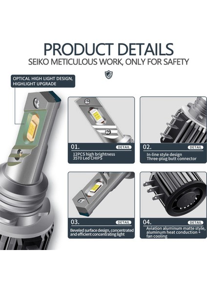 4x H15 LED Gün Koşu Işıkları Araba Far 20000 LED 80W Bmw-/mercedes GLK/A180/AUDI-Q7 A6 A3/golf 6 7 (Yurt Dışından) fırsatları