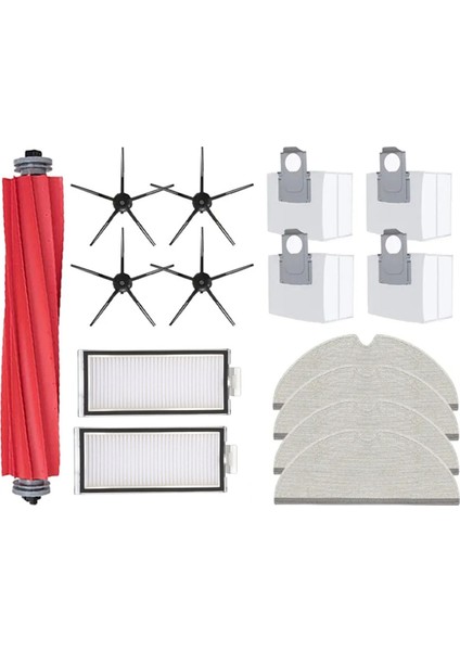 Roborock Q7 Max, Q7 Max+, Q7 Plus, T8 Hepa Filtre Robot Vakum Temizleyici Yedek Parçalar Paspas Bezi Toz Çantası, Siyah (Yurt Dışından)