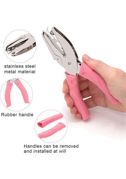 2 Pack El Deli Delin Punch Seti, Tek Delikli Yumruk, Kalp ve Yıldız Delik Punch, Kauçuk Sap, 1/4 Inç Metal Delin Yumruğu (Yurt Dışından) modelleri