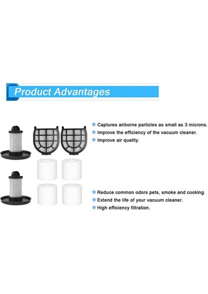 10 Adet Köpekbalığı LZ600 LZ601 LZ602 Vakum Süpürge Aksesuarları Yedek Ön ve Arka Filtre Pamuk (Yurt Dışından) modelleri