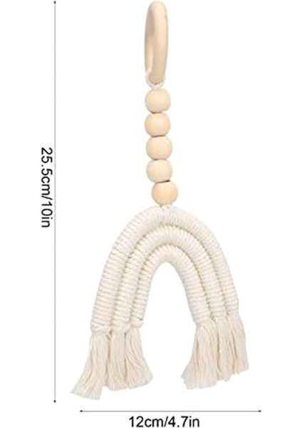 Boho Rainbow Ahşap Boncuk Dokuma Makram Ahşap Boncuklar Çelenk Duvar Asma Süsleme Ev Partisi Süslemeleri (Yurt Dışından) fiyatları