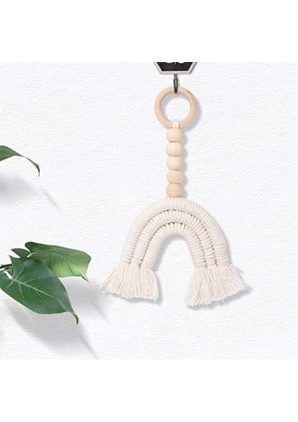 Boho Rainbow Ahşap Boncuk Dokuma Makram Ahşap Boncuklar Çelenk Duvar Asma Süsleme Ev Partisi Süslemeleri (Yurt Dışından) indirimleri