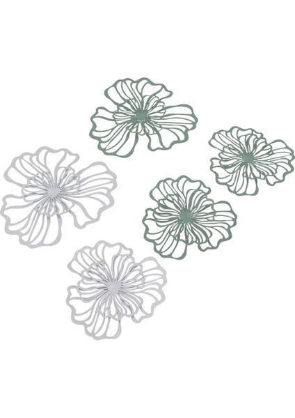 5pcs Metal Duvar Sanatı, Banyo Dekor Duvar Sanatı Altın Banyo Dekor 3D Duvar Dekor Altın Duvar Sanat Çiçek Duvar Dekor (Yurt Dışından)