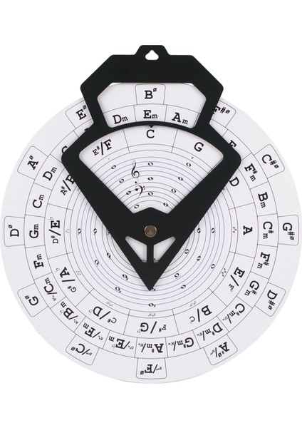 Gitar Beşli Çemberi Tekerleği Gitar Akoru Tekerleği Müzikal Akor Beyaz (Yurt Dışından)