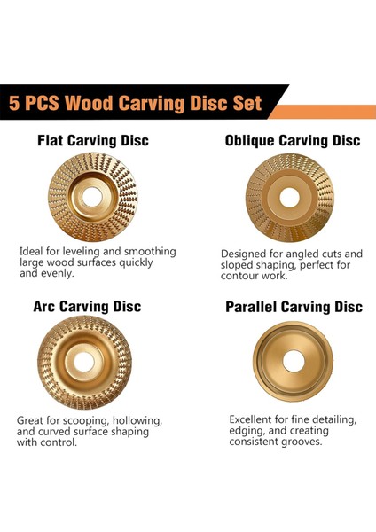 Inç Veya 4-1/2 Inç Açı Taşlama Makinesi Için 5 Parça Ahşap Oyma Diski Seti (Yurt Dışından) indirimleri