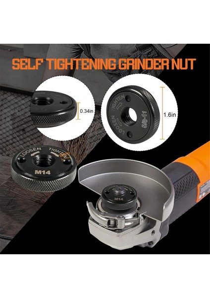 4,5 Inç ve 5 Inç Açılı Taşlama Makinesi Için 2 Adet Somun, Anahtar Gerekmez (Yurt Dışından) indirimleri