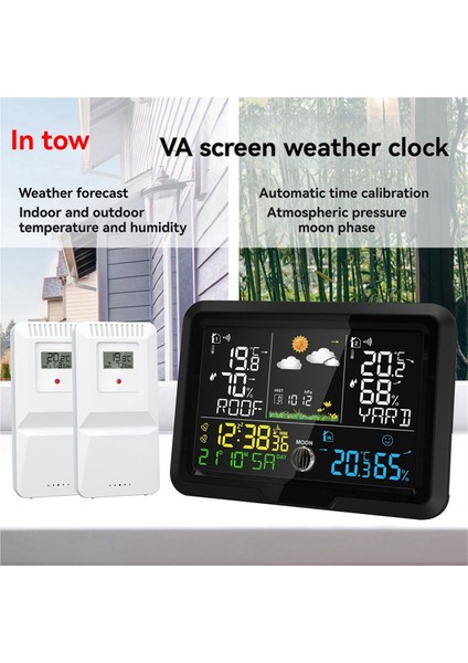 Bir Ila Iki Hava Durumu Saati Kapalı ve Dış Mekan Termometresi ve Higometre Kablosuz Çok Fonksiyonlu Hava Istasyonu Ab Fişi (Yurt Dışından) fiyatları