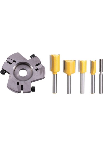 1set Ahşap Turbo Düzlemi Ahşap Oyma Bıçağı ve 5 Adet Düz Dado Yönlendirici Bit Seti Karbür Ahşap Değirmen Kesici Aletleri (Yurt Dışından)