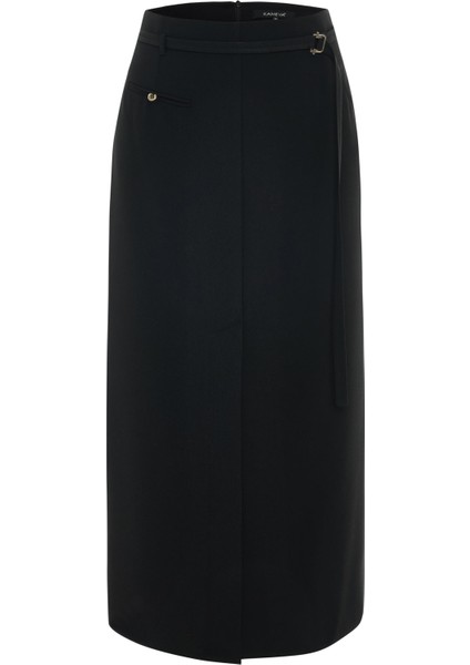 Yırtmaç Detaylı Uzun Etek 26W30804