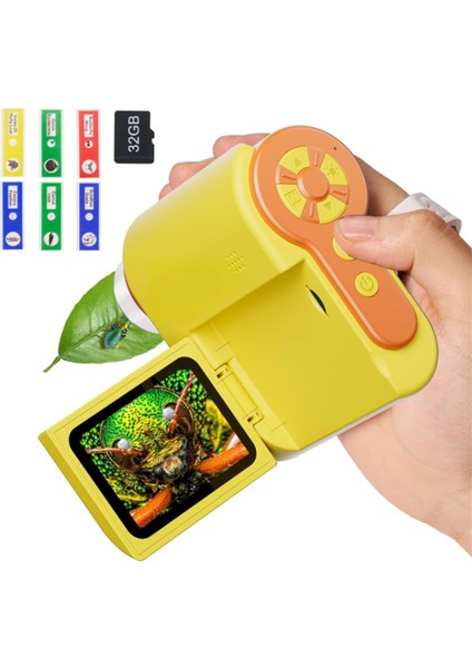 Çocuklar Için Mikroskop 1000X [3&#39;ü 1 Arada] 2inch 1080P El Tipi Dijital Mikroskop, Taşınabilir Cep Mikroskobu (Yurt Dışından)