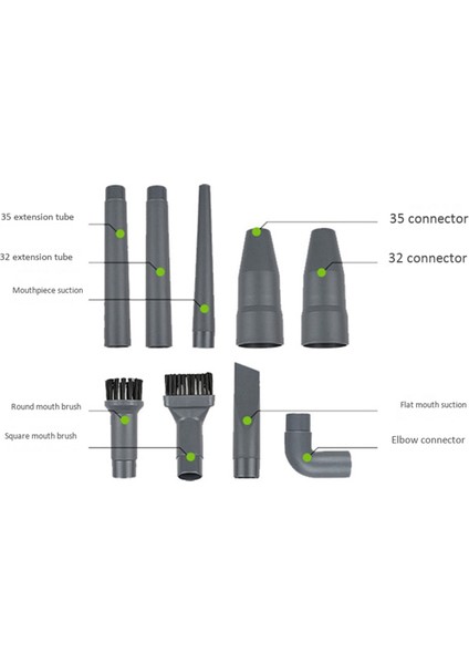 18PCS Emme Başı Düz Nozul Fırçaları 32MM/35MM Vakum Temizleyici Parçaları Nozulları Için 2&#39;si 1 Arada Uç (Yurt Dışından) modelleri