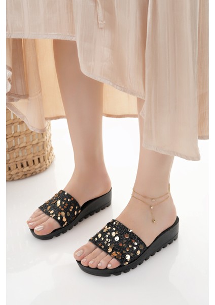 Kadın Günlük Terlik Siyah Şık Misafir Ev Dışarı Terliği modelleri