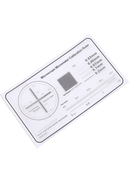 Mikroskop Düzeltme Cetvel Optik Mikrometre Düzeltme Sayfası Hassas Alet Algılama Film Kalibrasyon Plakası, B (Yurt Dışından) indirimleri
