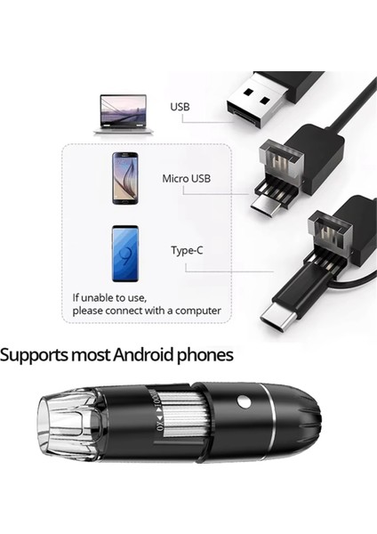 Pc Akıllı Telefon Için Stand 8 LED Taşınabilir Mikroskoplu Dijital Mikroskop El Tipi USB Hd Teftiş Kamerası 50X-1600X (Yurt Dışından) fırsatları