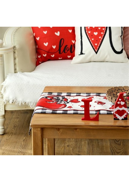 Sevgililer Günü Masa Koşucu, Red Heart Polka Dotlar Dekoratif Çiftlik Evi Masa Mutfak Yemek Dekorasyonu 33 x 275CM A (Yurt Dışından) fırsatları