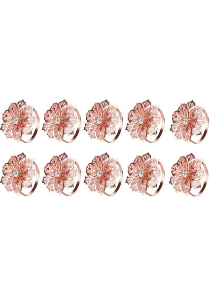 Peçete Yüzük Toplama Dekoratif Set 10 Pcs Bez Peçeteleri Için Peçete Tutucu Mutfak Dekor Düğün Dekoru Gül Altın (Yurt Dışından)