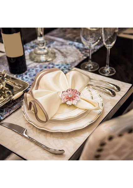 Peçete Yüzük Toplama Dekoratif Set 10 Pcs Bez Peçeteleri Için Peçete Tutucu Mutfak Dekor Düğün Dekoru Gül Altın (Yurt Dışından) modelleri
