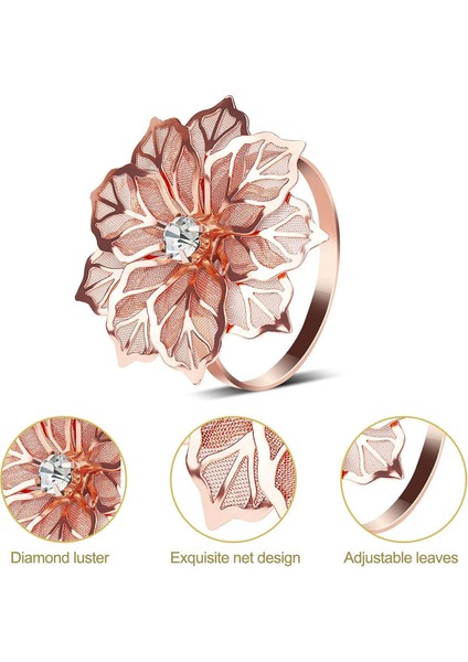 Peçete Yüzük Toplama Dekoratif Set 10 Pcs Bez Peçeteleri Için Peçete Tutucu Mutfak Dekor Düğün Dekoru Gül Altın (Yurt Dışından) fırsatları