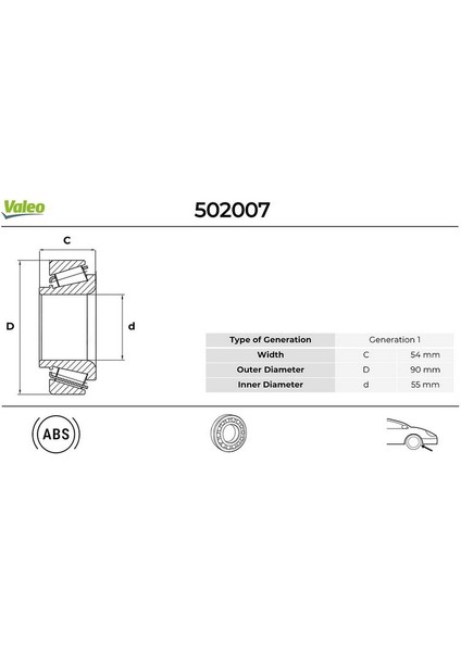 Mtxdpn Ön Teker Rulmani Fiat Ducato 06 Citro N Jumper Ii 06 Peugeot Boxer 06 54X90X55