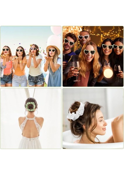 10PCS Düğün Nedime Hediyeleri Saç Bağları Scrunchies Kalp Şekleli Güneş Gözlüğü Bekarlık Hen Partisi Gelin Favorileri (Yurt Dışından) indirimleri