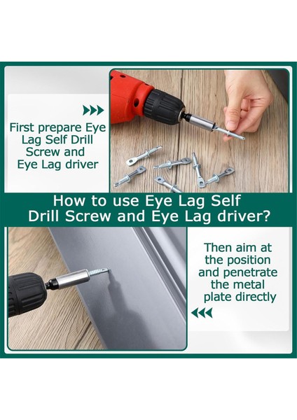 100PCS 2 Inç Göz Gecikme Kendi Kendine Dokunma Noktası Vidası Vidası Çinko ve 1pcs 2-5/8inch Sürücü, Sağlam Göz Gecikme Kendi Matkap Vidası (Yurt Dışından) indirimleri