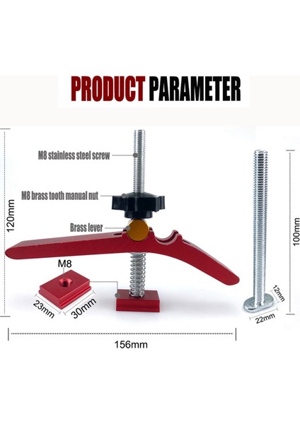 4x Ahşap Işleme T-Track Tut Tut Kelepçesi Seti Alüminyum T-Slot Tablo Çalışma Tezgahı Ahşap Fikstür Jig Kelepçe Blokları Platen B (Yurt Dışından) fırsatları