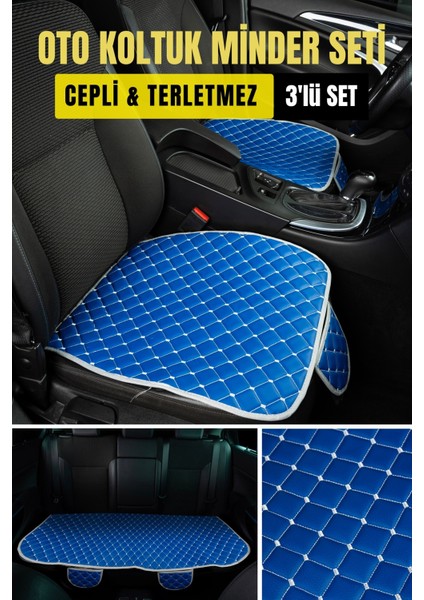 Lacasa Automotive Ortopedik Ergonomik,cepli Kaymaz Suni Deri(Vinil) Oto Kılıf-Minder (3parça Set)