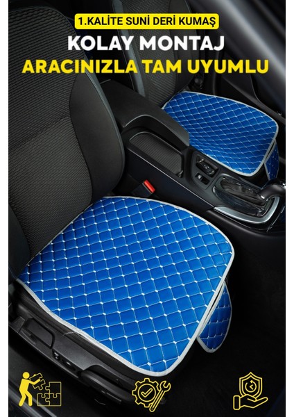 Lacasa Automotive Ortopedik Ergonomik,cepli Kaymaz Suni Deri(Vinil) Oto Kılıf-Minder (3parça Set)