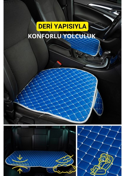 Lacasa Automotive Ortopedik Ergonomik,cepli Kaymaz Suni Deri(Vinil) Oto Kılıf-Minder (3parça Set)