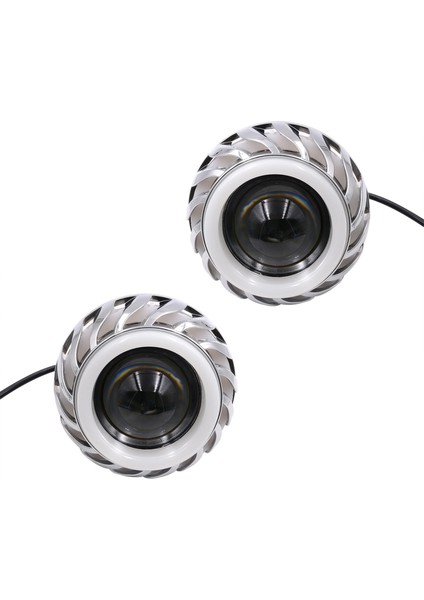 2x 12V Motosiklet Kafası Işık Projektör Lens Işığı LED Angel Devil Eyes Far 30W 1200LM 200000H (Pembe ve Mavi) (Yurt Dışından)