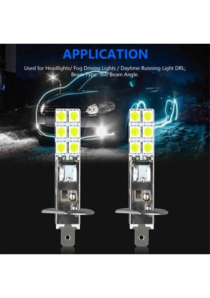 12PCS H1 6000K Süper Beyaz 80W LED Far Ampulleri Kiti Sis Sürüş Işığı (Yurt Dışından) fiyatları