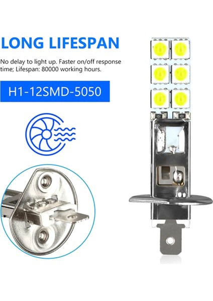 12PCS H1 6000K Süper Beyaz 80W LED Far Ampulleri Kiti Sis Sürüş Işığı (Yurt Dışından) modelleri