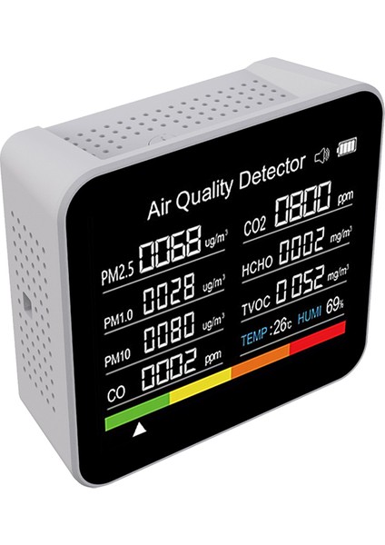 9 In1 Hava Kalitesi Monitörü Metre Karbon Dioksit Dedektörü Tvoc Hcho Pm2.5 Pm1.0 PM10 Sıcaklık Nem Algılama (Yurt Dışından)