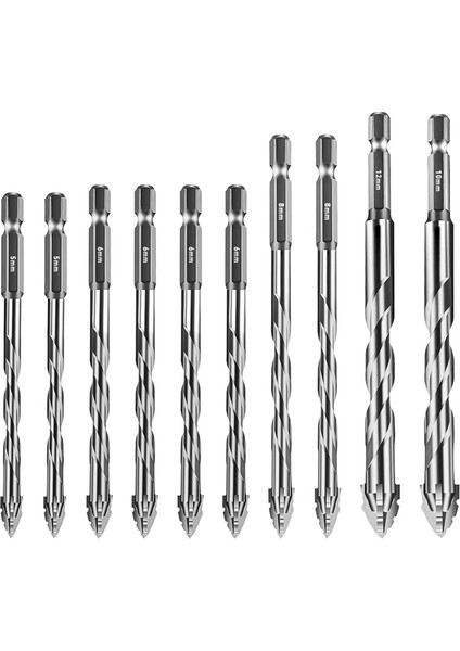 10PCS Yeni Dört Flüt Testere Dişi Eksantrik Matkap Biti Boyutu 5/6/8/10/10/12MM, Ahşap Mermer Metal Cam Seramik Duvar Karoları Için (Yurt Dışından)