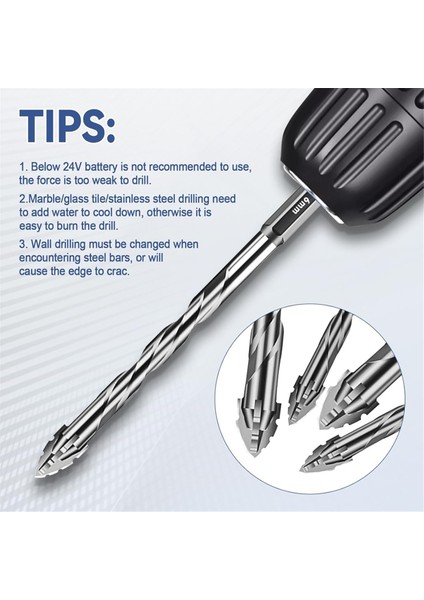 10PCS Yeni Dört Flüt Testere Dişi Eksantrik Matkap Biti Boyutu 5/6/8/10/10/12MM, Ahşap Mermer Metal Cam Seramik Duvar Karoları Için (Yurt Dışından) fırsatları