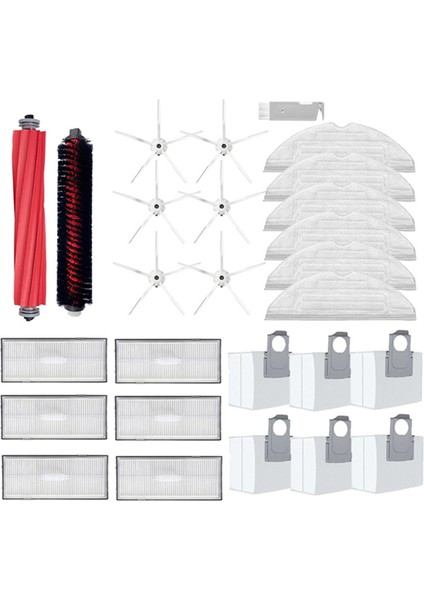 Roborock S7 Maxv Plus S7 Maxv Ultra G10S Pro Hepa Filtre Toz Torbası Temizlik Yuvarlanma Fırçası Ana Yan Fırça Mop Kumaş (Yurt Dışından)
