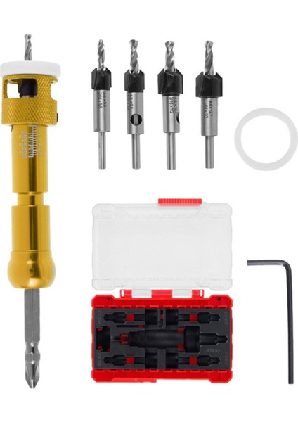 Ahşap Işleme Karşı Destek Matkap Adım Matkap Ahşap Kendi Kendine Dokunma Vidalı Punch Delikleri Matkap Bit Montaj Aracı A (Yurt Dışından)