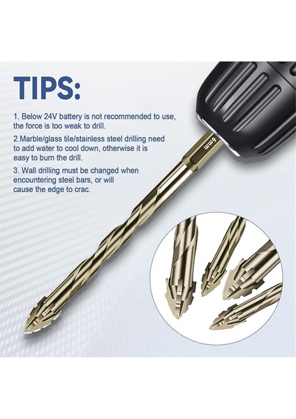 10PCS Yeni Dört Flüt Testere Dişi Eksantrik Matkap Biti Boyutu 5/6/8/10/10/12MM, Ahşap Mermer Metal Cam Seramik Duvar Karoları B (Yurt Dışından) modelleri