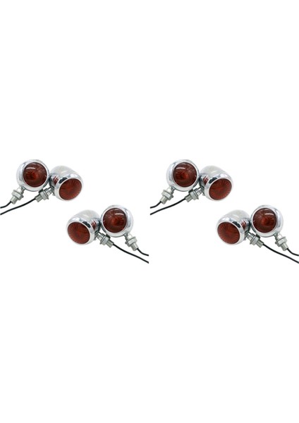 8pc Chrome Motosiklet Turn Sinyal Işığı LED Motor Lamba Ampul Harley Cafe Racer (Yurt Dışından)