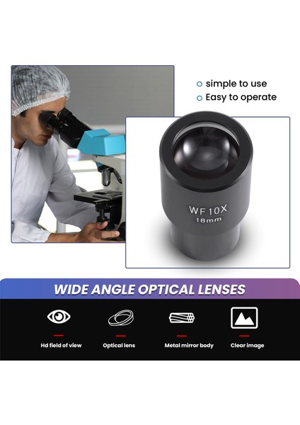 10X Mikroskop Görünen Geniş Açılı Optik Lensler Adaptör Alanı 18MM Profesyonel Oküler Lens Standardı (Yurt Dışından) fırsatları