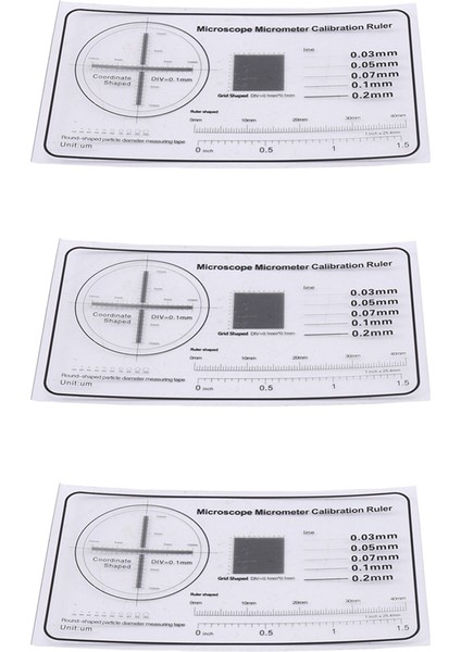 3x Mikroskop Düzeltme Cetvel Optik Sayfası Hassas Alet Algılama Filmi Kalibrasyon Plakası, B (Yurt Dışından)