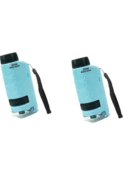 2x Minilabsters Miniscope Kids, Mini Labsters Taşınabilir Mikroskop, Mini Labsters Taşınabilir Mikroskop (Mavi) (Yurt Dışından)
