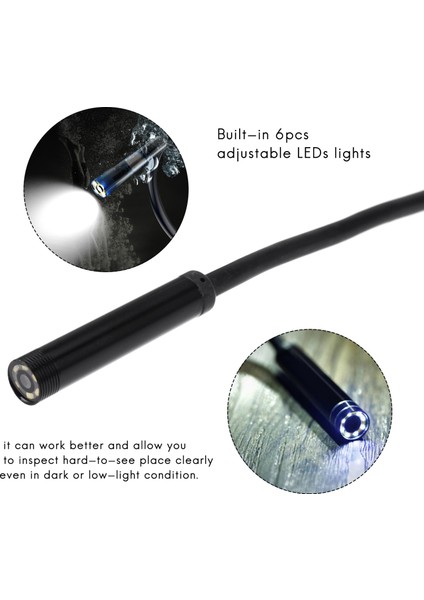 3&#39;ü 1 Arada Endüstriyel Endoskop Borescope Muayene Kamerası Dahili 6 Leds IP67 Su Geçirmez USB Android Akıllı Telefonlar/pc Için Tip-C Endoskop (1m 7mm) (Yurt Dışından) indirimleri