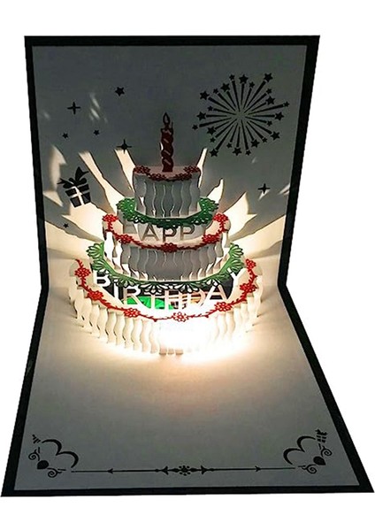 3D Açılır Doğum Günü Kartları, LED Hafif Doğum Günü Pastası Müziği Mutlu Yıllar Kartı Kartpostalları Lazer Kesim Mutlu Yıllar Kartlar (Yurt Dışından) indirimleri