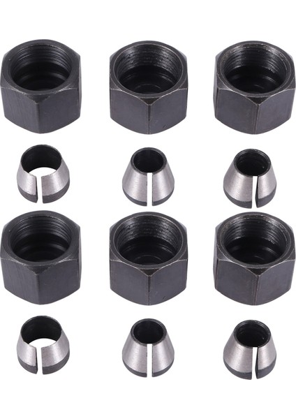 6 Adet Yönlendirici Kolet Set Chuck Heads Matkaplar Için Gravür Kırpma Oyma Makinesi Elektrikli Yönlendirici Freze Kesici (Yurt Dışından)